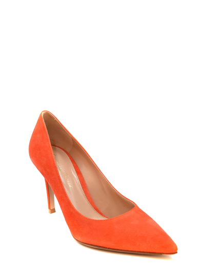 Shop Gianvito Rossi Leather Pumps In Orange