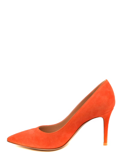 Shop Gianvito Rossi Leather Pumps In Orange