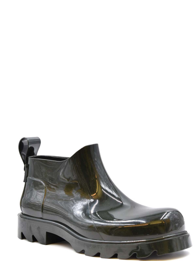 Bottega Veneta Leather Boots In Dark Green