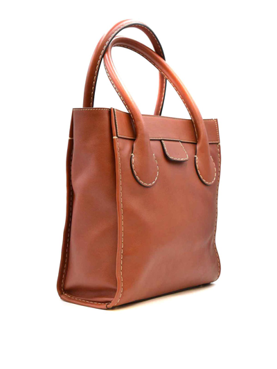 Shop Chloé Leather Bag In Marrón