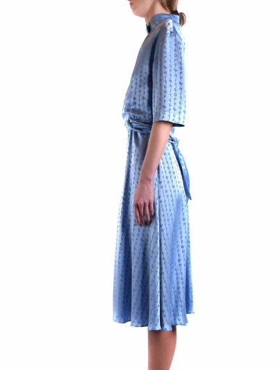 Shop Off-white Viscose Dress In Blue