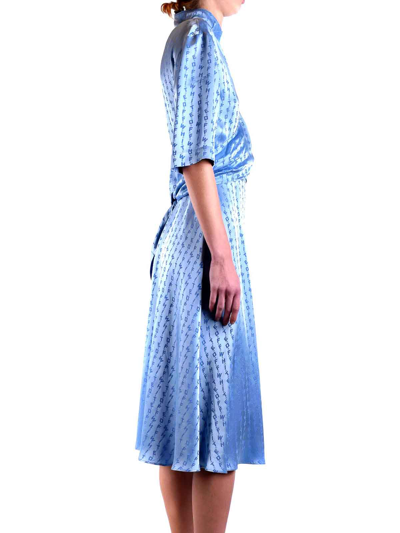 Shop Off-white Viscose Dress In Blue