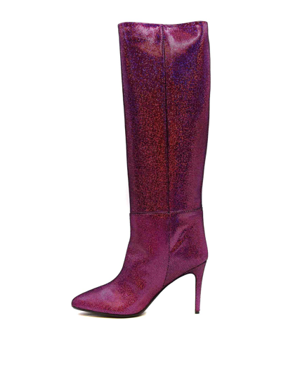 Anna F Leather Boots In Fucsia
