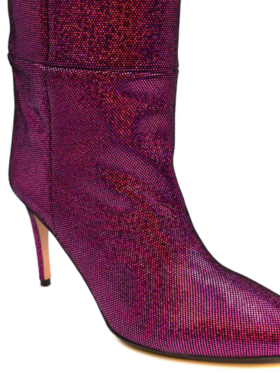 Anna F Leather Boots In Fucsia