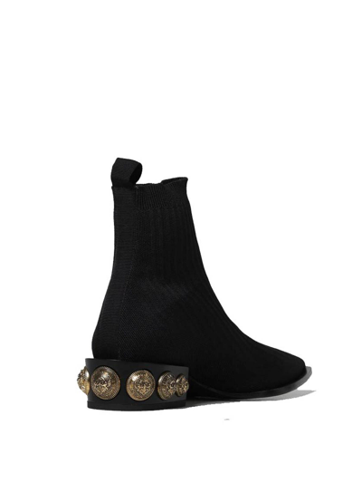 Shop Balmain Leather Boots In Black