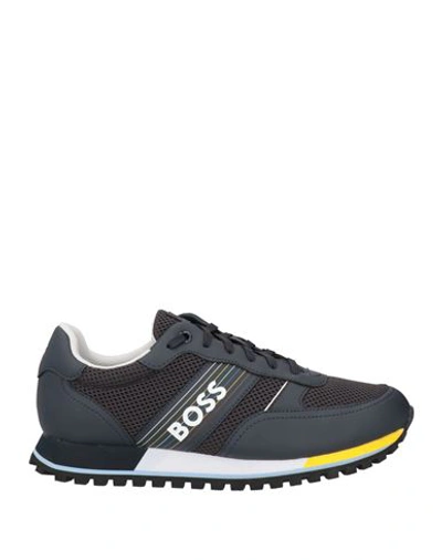 Shop Hugo Boss Boss Man Sneakers Navy Blue Size 7 Textile Fibers