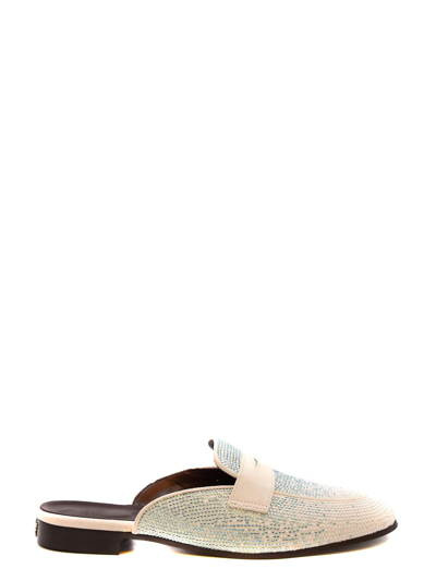 Bougeotte Leather Mules In Blanco