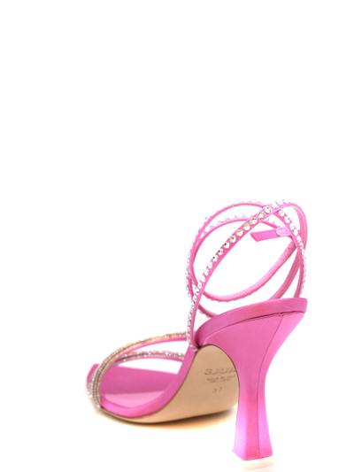 3juin Satin Sandals In Fucsia