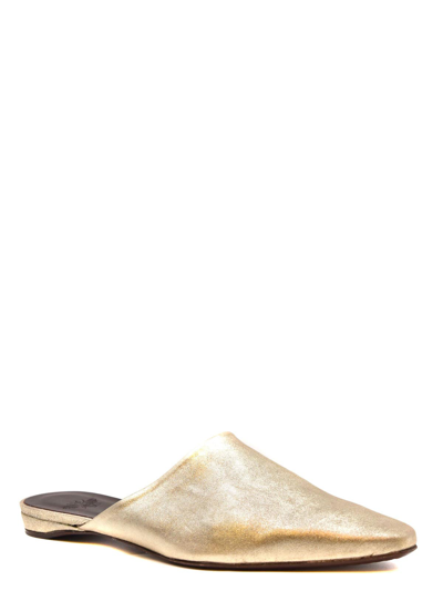 Shop Bougeotte Leather Mules In Gold