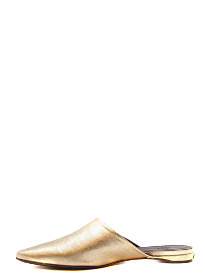 Bougeotte Leather Mules In Gold