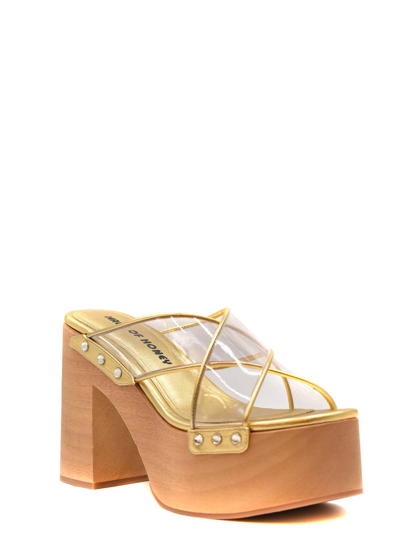 Haus Of Honey Leather Sandals In Gold