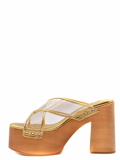 Shop Haus Of Honey Leather Sandals In Gold