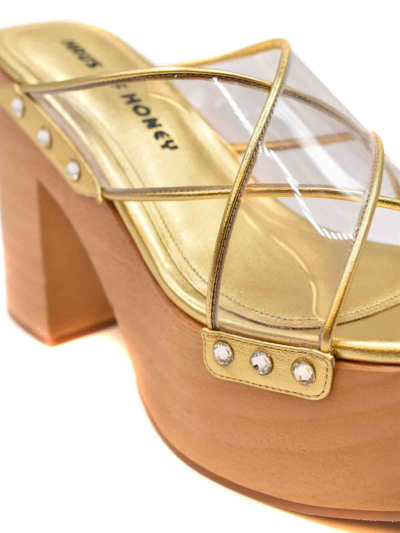Haus Of Honey Leather Sandals In Gold