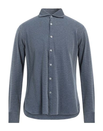 Shop Jacob Cohёn Man Shirt Midnight Blue Size 16 ½ Cotton