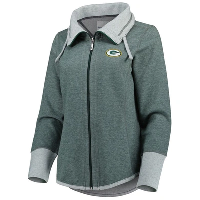 Shop Tommy Bahama Heathered Green Green Bay Packers Sport Sun Fade Full-zip Sweatshirt In Heather Green