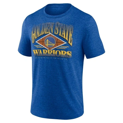 Fanatics Branded Heather Royal Golden State Warriors True Classics Power Phase Tri-blend T-shirt In Heather Royal