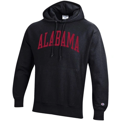 Shop Champion Black Alabama Crimson Tide Team Arch Reverse Weave Pullover Hoodie