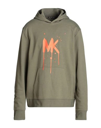 Shop Michael Kors Mens Man Sweatshirt Military Green Size 3xl Cotton, Polyester