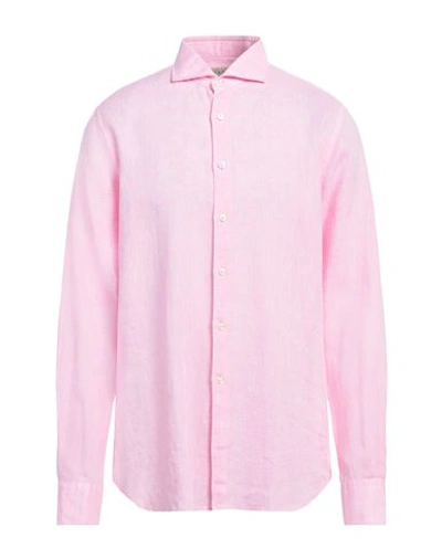 Shop Xacus Man Shirt Pink Size 17 Linen