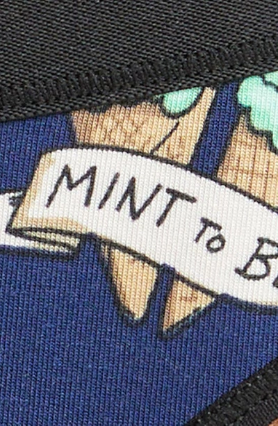 Shop Meundies Print Seamless Thong In Mint To Be