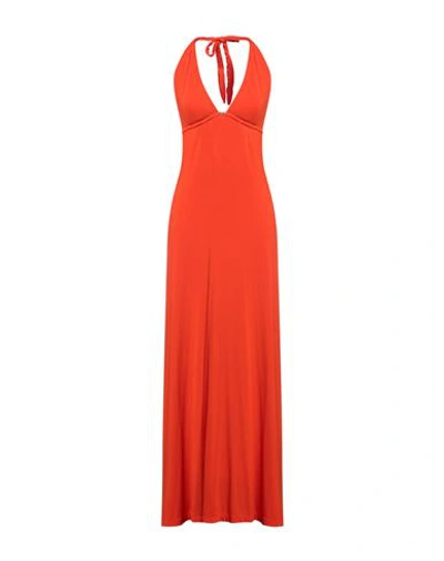 Shop Heidi Klein Woman Maxi Dress Orange Size 6 Modal, Elastane