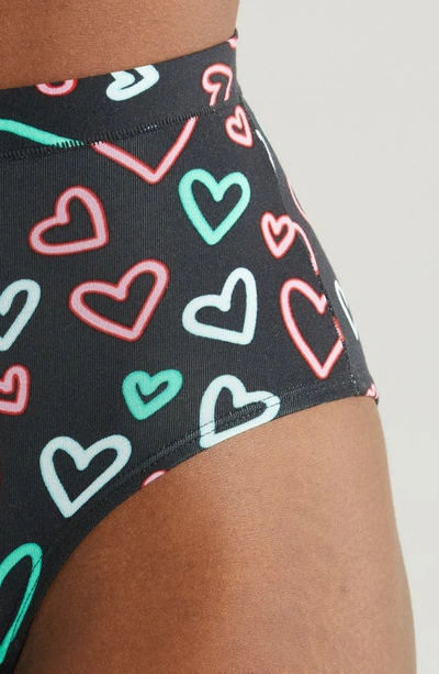 Shop Meundies Feelfree High Waist Briefs In Electric Hearts