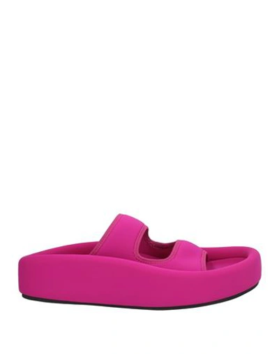 Shop Mm6 Maison Margiela Woman Sandals Light Purple Size 8 Textile Fibers In Pink