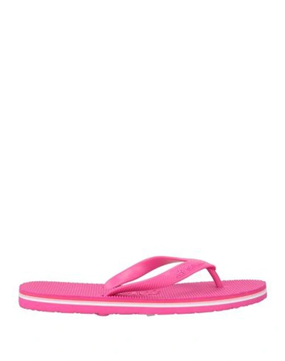 Shop Sundek Woman Thong Sandal Fuchsia Size 7 Rubber In Pink
