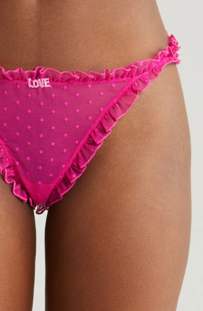 Shop Love Stories Lana Frilled Thong In Pink