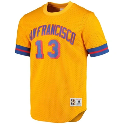 Shop Mitchell & Ness Wilt Chamberlain Gold San Francisco Warriors 1962 Mesh Name & Number T-shirt