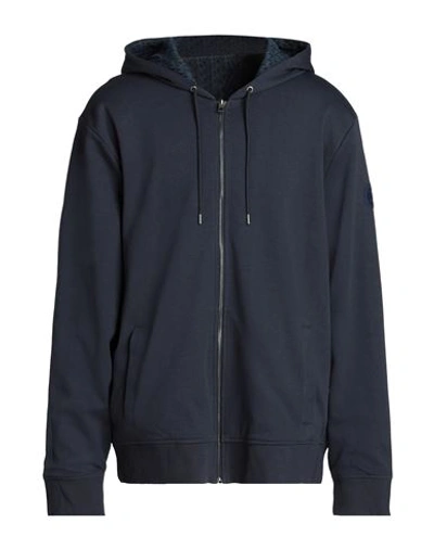 Shop Michael Kors Mens Man Sweatshirt Navy Blue Size Xxl Cotton, Polyester