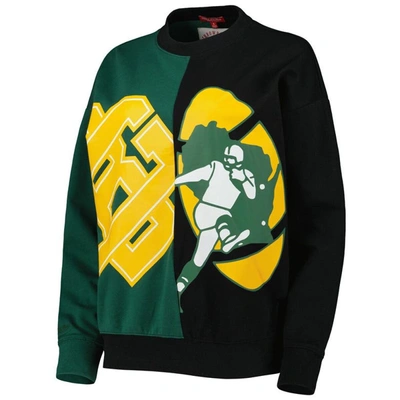 Shop Mitchell & Ness Green/black Green Bay Packers Big Face Pullover Sweatshirt