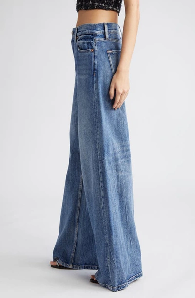 Shop Alice And Olivia Alice + Olivia Trish Mid Waist Baggy Jeans In Brooklyn Blue