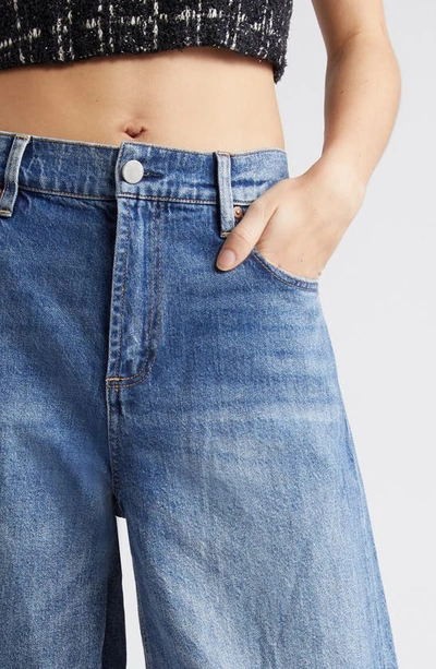 Shop Alice And Olivia Trish Mid Waist Baggy Jeans In Brooklyn Blue