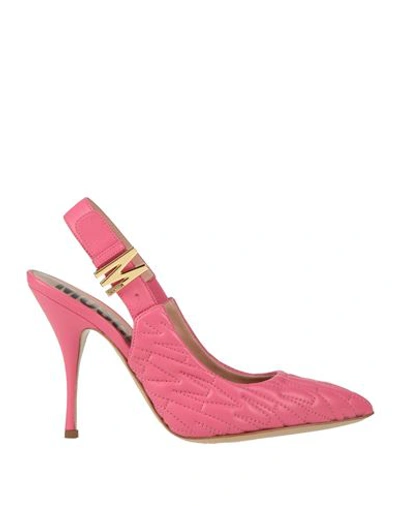 Shop Moschino Woman Pumps Pink Size 7.5 Leather
