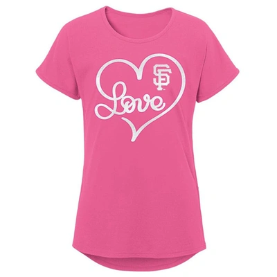 Shop Outerstuff Girls Youth Pink San Francisco Giants Lovely T-shirt