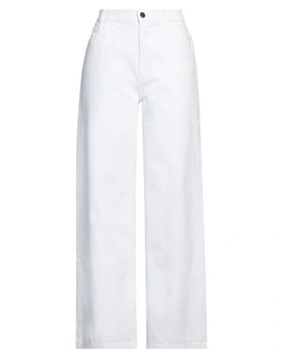 Shop Raf Simons Woman Jeans White Size 28 Cotton