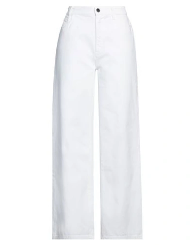 Raf Simons Woman Denim Pants White Size 29 Cotton In White