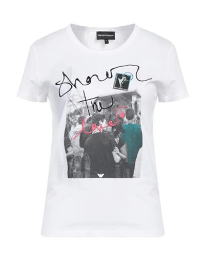 Shop Emporio Armani Woman T-shirt White Size L Cotton
