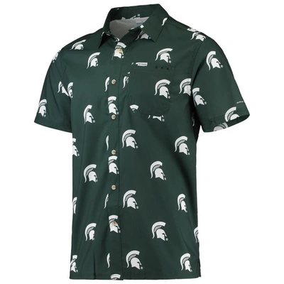 Shop Columbia Green Michigan State Spartans Super Slack Tide Omni-shade Button-up Shirt