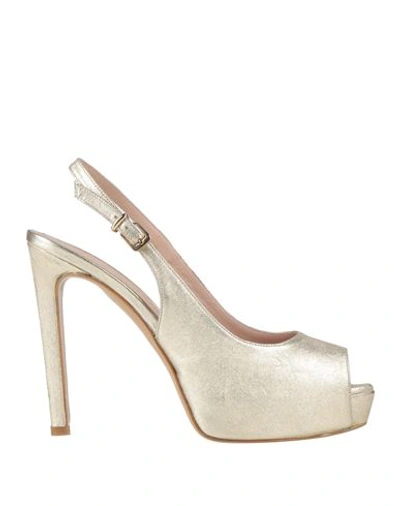 Shop Noa Woman Sandals Platinum Size 9 Leather In Grey