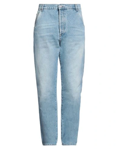 Shop Balmain Man Jeans Blue Size 34 Cotton
