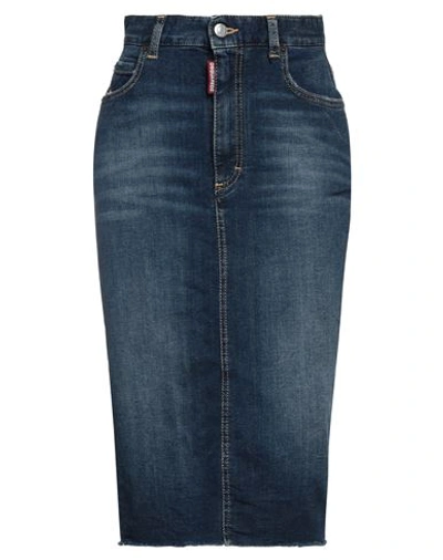 Dsquared2 Woman Denim Skirt Blue Size 6 Cotton, Elastane, Polyester In Blue
