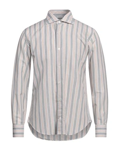 Shop Eleventy Man Shirt Light Grey Size 15 ¾ Cotton, Linen