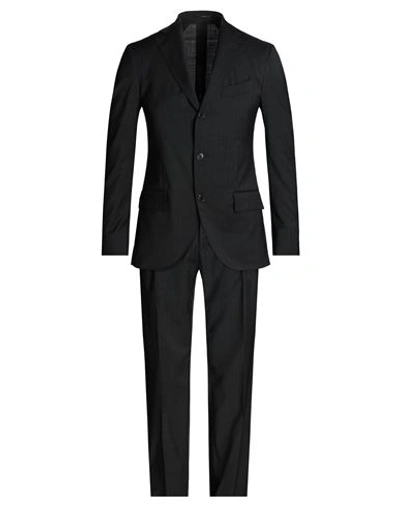 Shop Lardini Man Suit Steel Grey Size 32 Wool