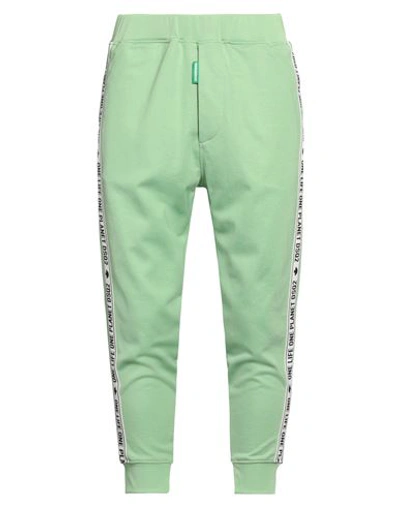 Dsquared2 Man Pants Green Size L Polyester, Cotton, Elastane In Green