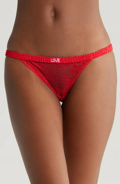 Shop Love Stories Wild Lace Bikini Briefs In Red