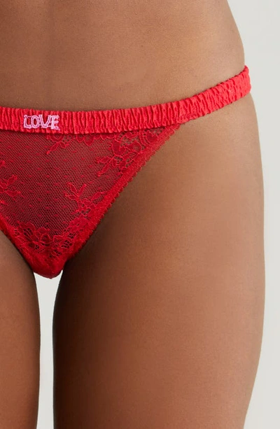 Shop Love Stories Wild Lace Bikini Briefs In Red
