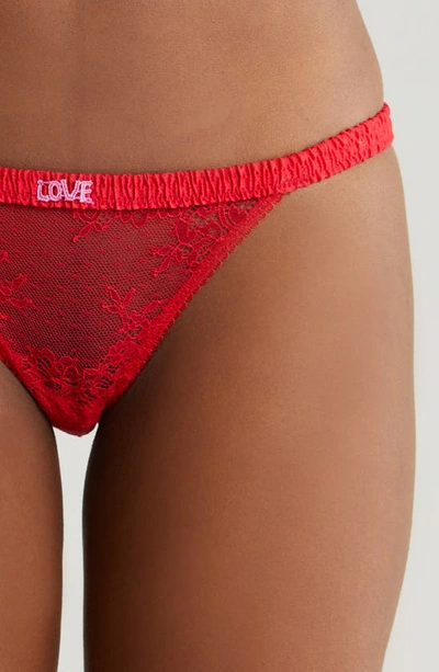 Love Stories Wild Lace Bikini Briefs In Red