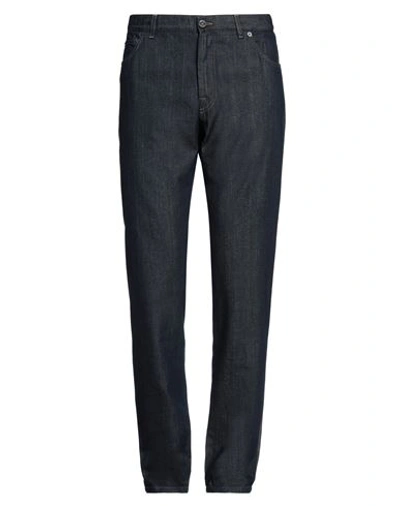 Shop Brioni Man Jeans Blue Size 35 Cotton, Silk, Calfskin